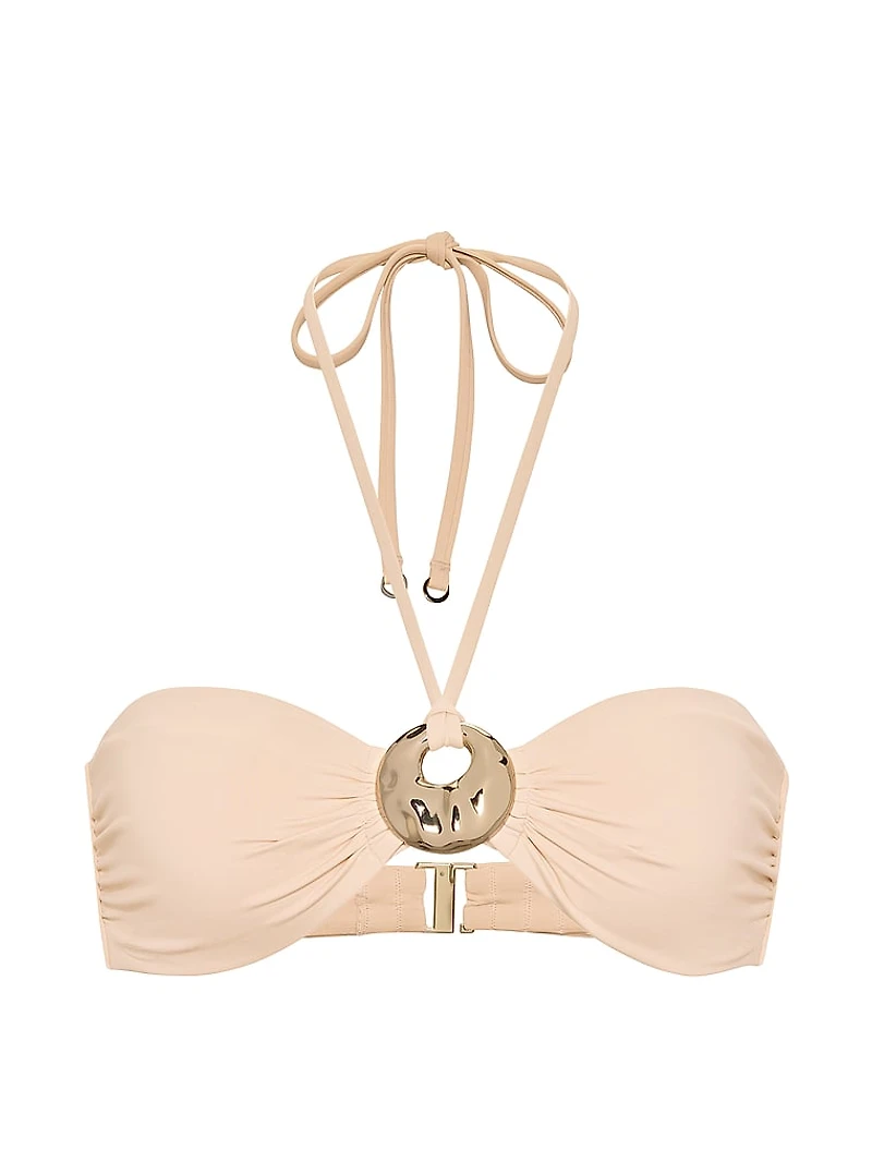 Hammered Hardware Halter Bandeau Bikini Top
