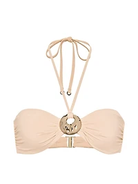 Hammered Hardware Halter Bandeau Bikini Top