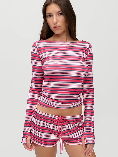 JENNIE x Frankies Bikinis Sophie Lightweight Jersey Long Sleeve Top