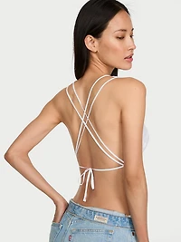 Butterfly Eyelet Tie-Back Crop Top
