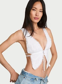 Butterfly Eyelet Tie-Back Crop Top