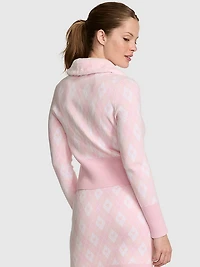 PINK | Elle Jacquard Knit Cardigan