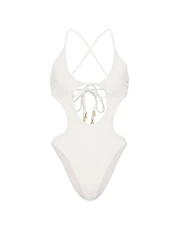 Eyelet Cut-Out Monokini One-Piece Swimsuit