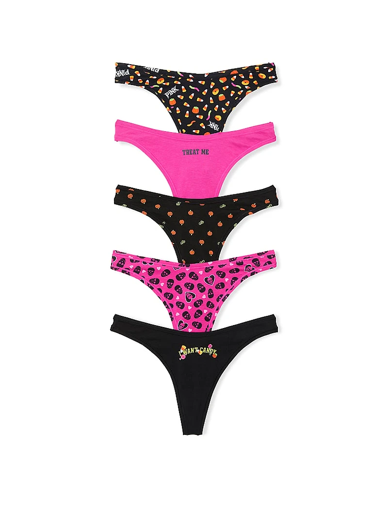 5-Pack Cotton Thong Panties