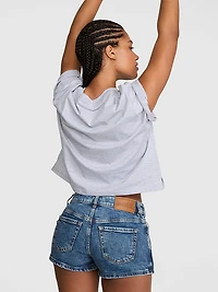 Mini Jean Wrap Skort