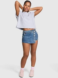 Mini Jean Wrap Skort