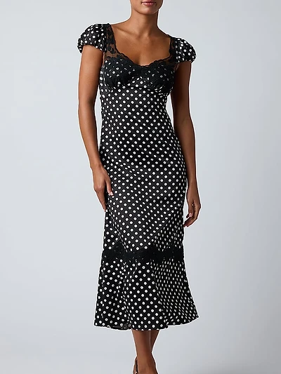 Clarke Polka Dot Midi Dress