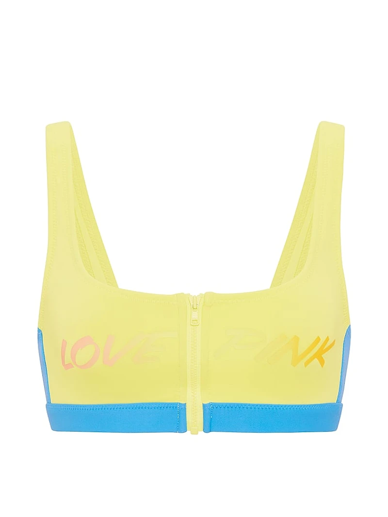 Front-Zip Scoop Scuba Bikini Top