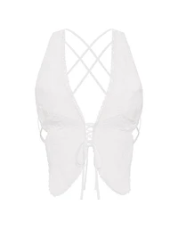 Butterfly Eyelet Tie-Back Crop Top