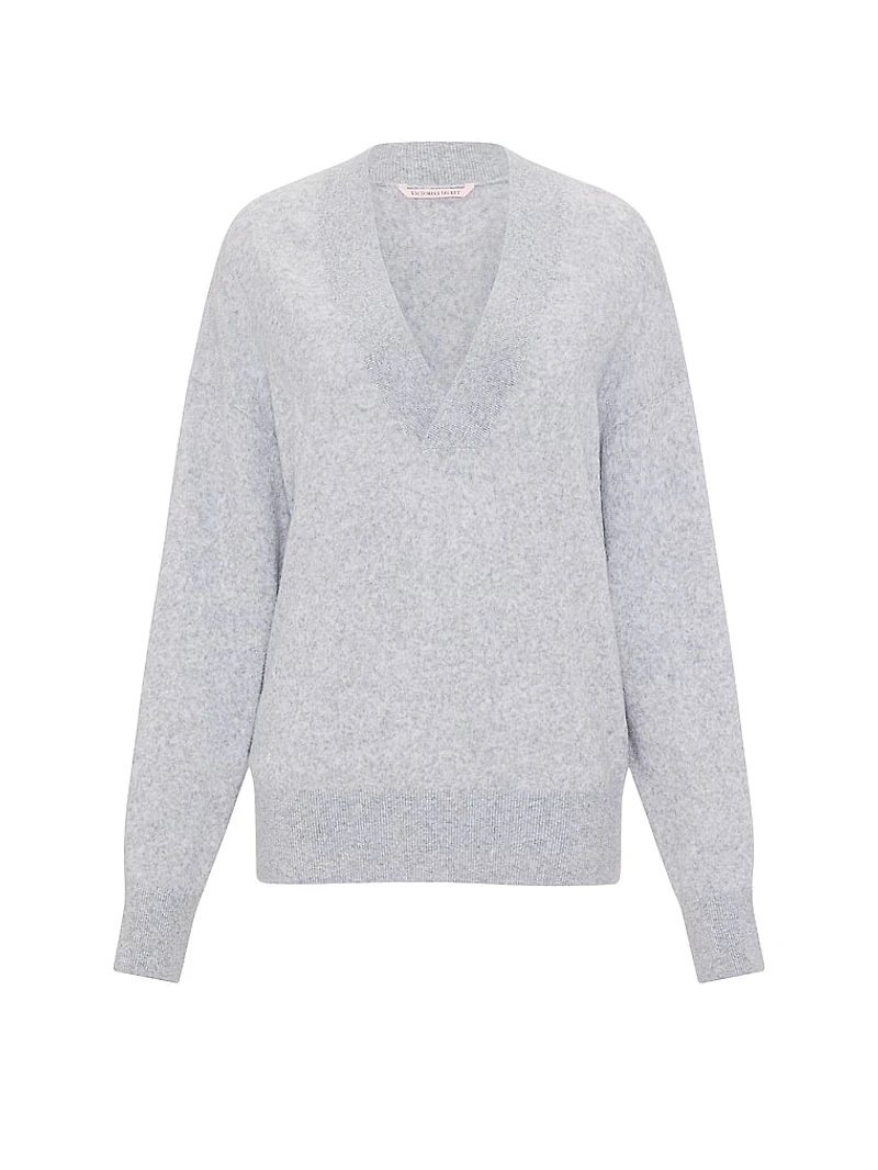 Luxe Knit Oversized V-Neck Sweater
