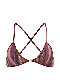 Shimmer Stripe Knit Triangle Bikini Top