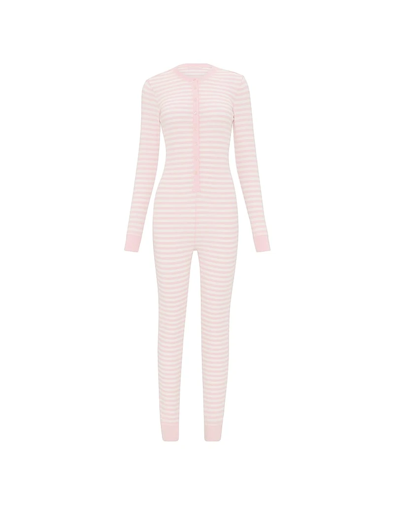 Soft Thermal Henley Long Onesie