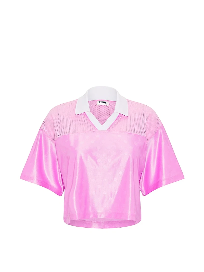 Satin Cropped Boxy Jersey