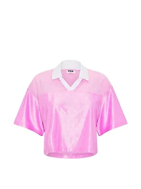 Satin Cropped Boxy Jersey