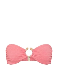 Beach Hoops Textured Jacquard Bandeau Bikini Top