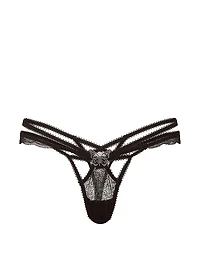 Rose Lace Butterfly Hardware Thong Panty
