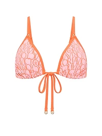Logo Tie-Front Triangle Bikini Top