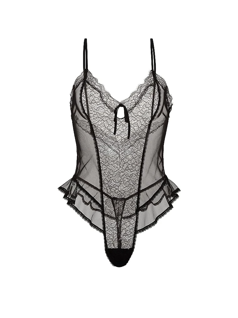 Tease Lace & Mesh Flutter Romper