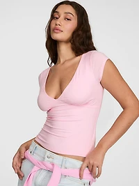 PINK Base Stretch™ Plunge Top
