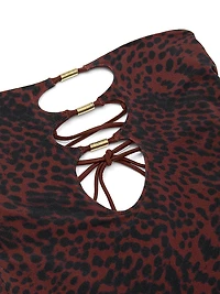Reversible Cut-Out Rings Strapless One-Piece Swimsuit