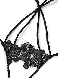 Butterflies Embroidery Strappy Naked Playsuit