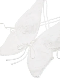 Butterfly Eyelet Tie-Back Crop Top