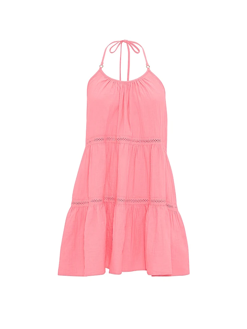 Beachwear Cotton Gauze Tiered Mini Dress