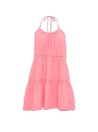 Beachwear Cotton Gauze Tiered Mini Dress