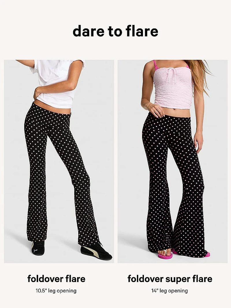 All-Day Cotton™ Foldover Super Flare Leggings