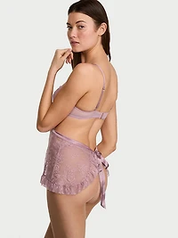 Wicked Unlined Rose Lace Apron Set
