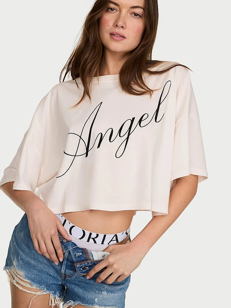 100% Cotton Oversized Crop Tee