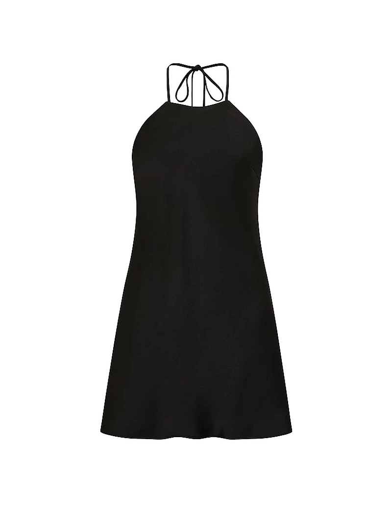 Luxe Satin Halter Mini Slip Dress
