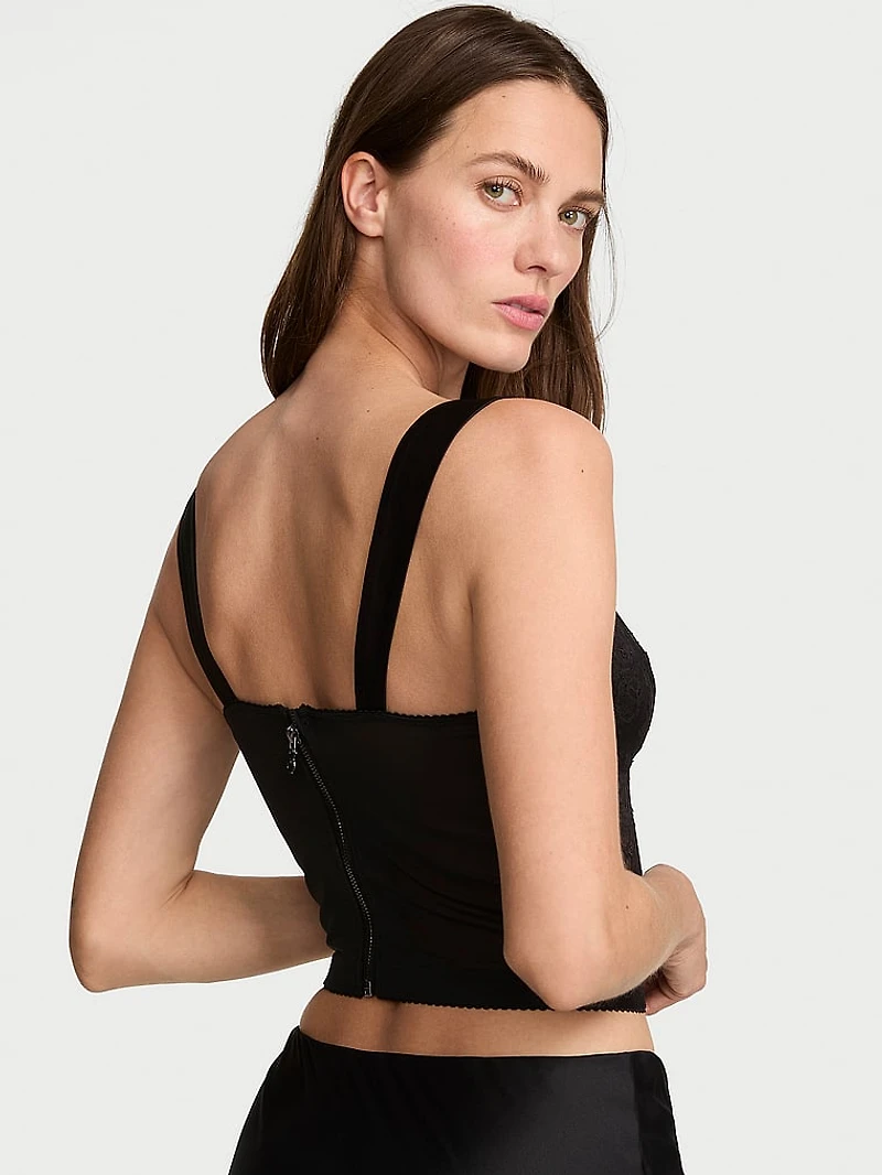 Rose Lace & Satin Bra Top