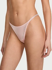 Shine Strap Dot Thong Panty