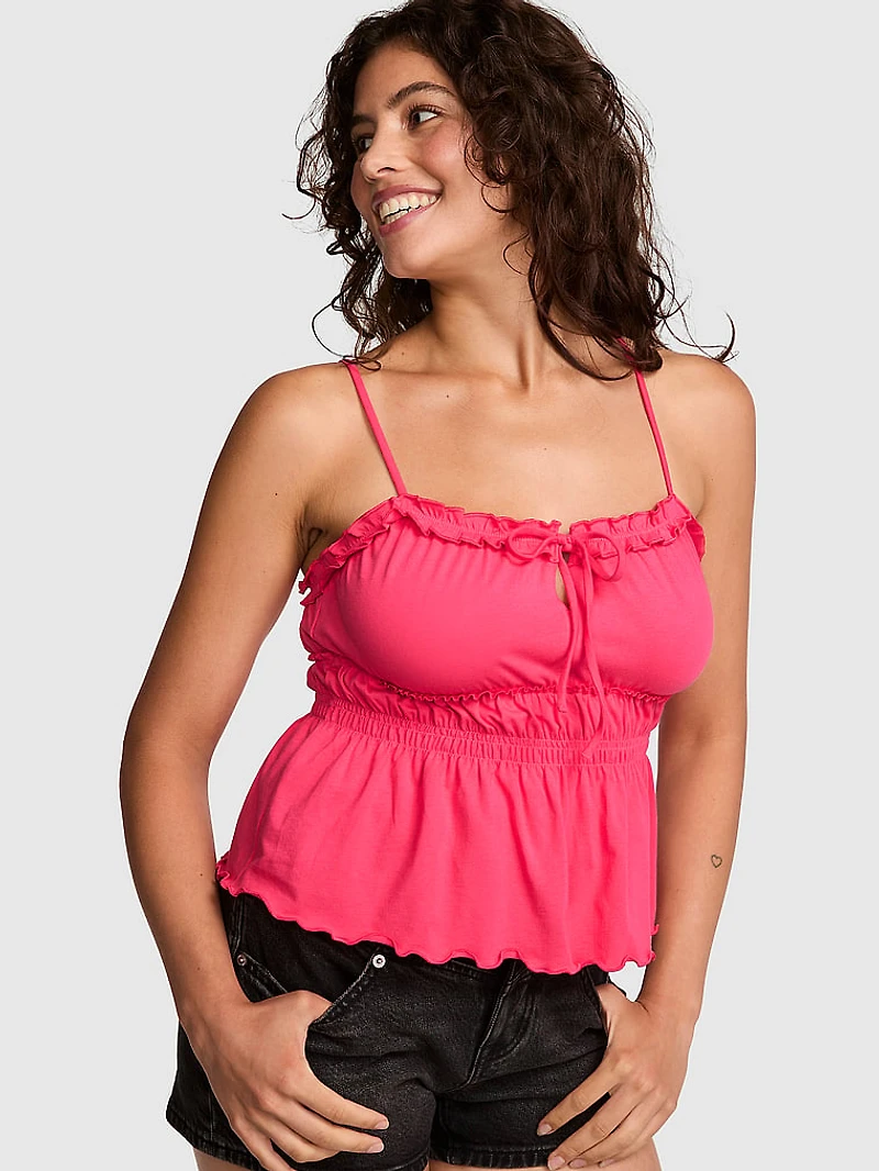 Ruched Ruffle Cami