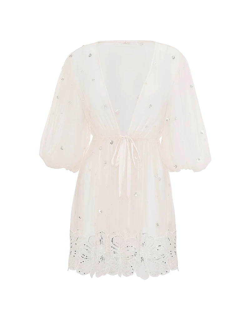 Atelier x Victoria's Secret Bridal Embellished Tulle Short Robe