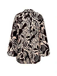 Beachwear Voile Oversized Button-Front Shirt