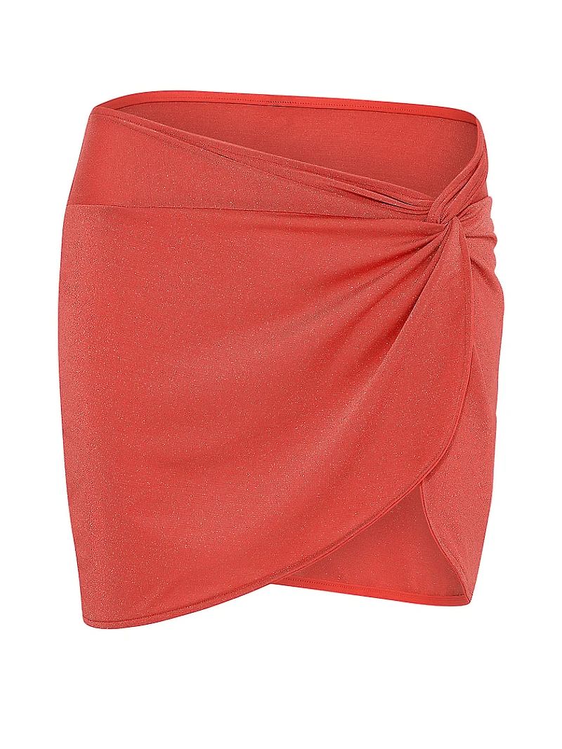 Beachwear Shimmer Shirred Mini Skirt