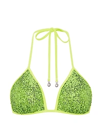 PINK | Elle Sequin Triangle String Bikini Top