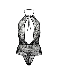 Rose Lace High-Neck Teddy