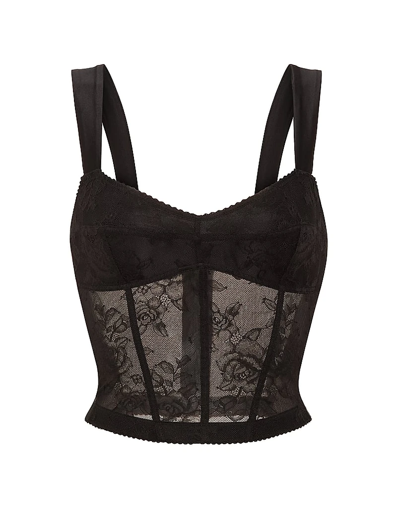 Rose Lace & Satin Bra Top