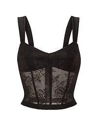 Rose Lace & Satin Bra Top