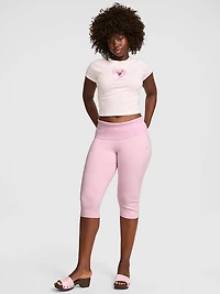 PINK | Elle Knit Foldover Capri Pants