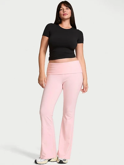 Cotton Foldover Flare Legging