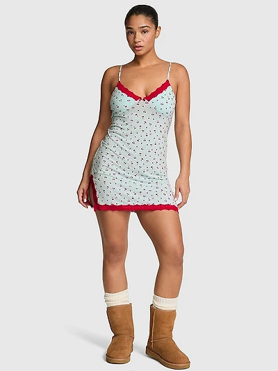 GRWPINK™ Modal Lace-Trim Slip Dress