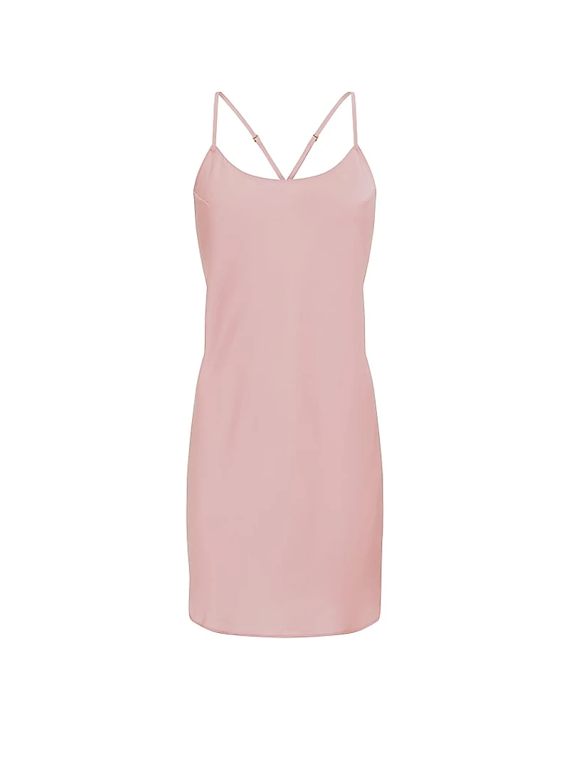 Satin Open-Back Slip Dress
