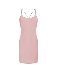 Satin Open-Back Slip Dress
