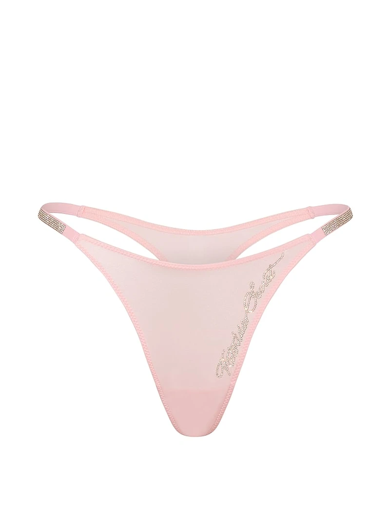 Shine Strap Dot Thong Panty
