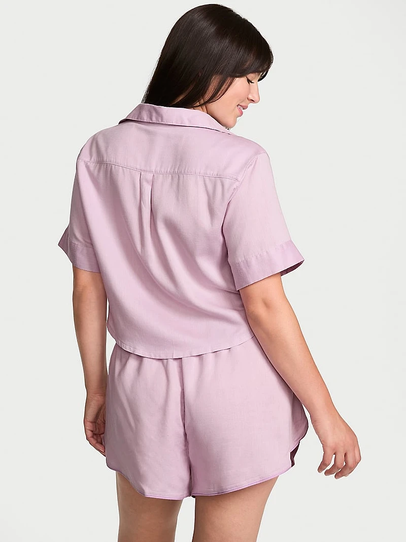 Modal-Cotton Tie-Front Short Pajama Set