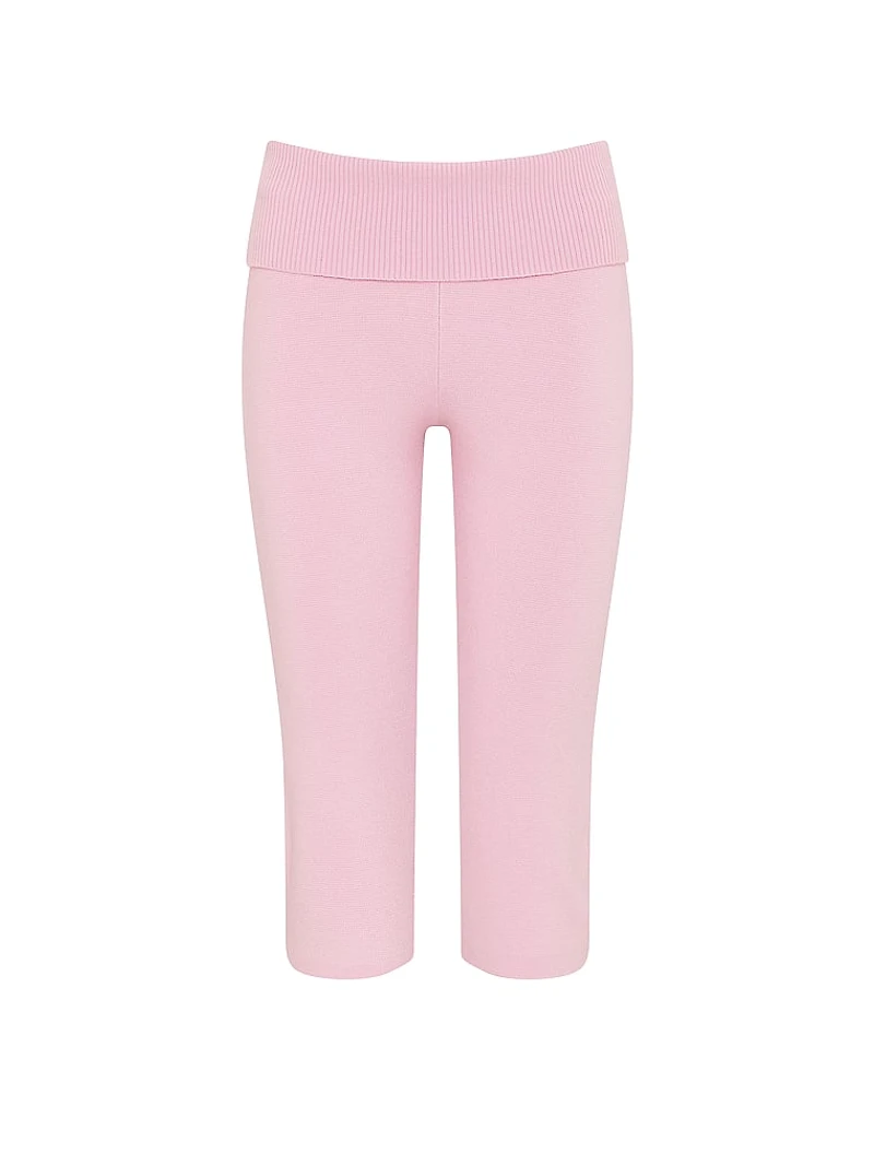 PINK | Elle Knit Foldover Capri Pants